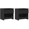 Image de Tables De Chevet 2 Pcs Noir 40x30x39 Cm Aggloméré Vidaxl