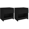 Image de vidaXL Tables de chevet 2 pcs Noir 40x30x39 cm Aggloméré 803446