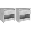 Image de vidaXL Tables de chevet 2 pcs Gris béton 40x30x39 cm Aggloméré 803452