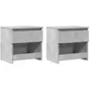 Image de Vidaxl tables de chevet 2 pcs gris béton 40x30x39 cm aggloméré