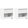 Image de Vidaxl tables de chevet 2 pcs blanc brillant 40x30x39 cm aggloméré