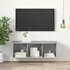 Image de Meuble Tv Mural Gris Béton 37x37x107 Cm Bois D’ingénierie Vidaxl