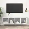 Image de Meuble Tv Mural Blanc 37x37x142,5 Cm Bois D’ingénierie Vidaxl
