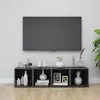 Image de vidaXL Meubles TV 4 pcs Gris brillant 37x35x37 cm Aggloméré