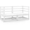 Image de Canapé dangle de jardin - VIDAXL - Blanc - Bois de pin massif - 2 pièces - 4 personnes