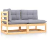 Image de Salon De Jardin 2 Pcs Avec Coussins Bois De Pin Massif Vidaxl