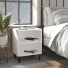 Image de Tables De Chevet Avec Pieds En Métal 2 Pcs Blanc 40x30x50 Cm Vidaxl