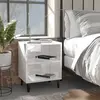 Image de Tables De Chevet Pieds En Métal 2 Pcs Blanc Brillant 40x30x50cm Vidaxl