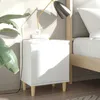 Image de Table De Chevet Avec Pieds En Bois Massif Blanc 40x30x50 Cm Vidaxl