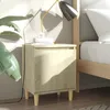 Image de Table De Chevet Avec Pieds En Bois Chêne Sonoma 40x30x50 Cm Vidaxl