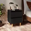 Image de Table De Chevet Avec Pieds En Pin Noir 40x35x50 Cm Vidaxl