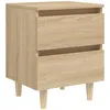 Image de Table De Chevet Avec Pieds En Pin Chêne Sonoma 40x35x50 Cm Vidaxl