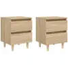 Image de Tables De Chevet Pieds En Pin 2 Pcs Chêne Sonoma 40x35x50 Cm Vidaxl