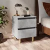 Image de Table De Chevet Avec Pieds En Pin Gris Béton 40x35x50 Cm Vidaxl