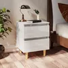 Image de Tables De Chevet Pieds En Pin 2 Pcs Blanc Brillant 40x35x50 Cm Vidaxl