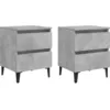 Image de Tables De Chevet 2 Pcs Gris Béton 40x35x50 Cm Bois D'ingénierie Vidaxl
