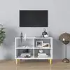 Image de Meuble Tv Avec Pieds En Bois Massif Blanc 69,5x30x50 Cm Vidaxl