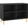 Image de Meuble Tv Avec Pieds En Bois Massif Noir 69,5x30x50 Cm Vidaxl