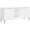 Image de Meuble Tv Avec Pieds En Bois Massif Blanc 103,5x35x50 Cm Vidaxl