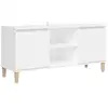 Image de Vidaxl meuble tv avec pieds en bois massif blanc 103,5x35x50 cm