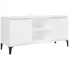 Image de Vidaxl meuble tv avec pieds en métal blanc 103,5x35x50 cm