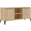 Image de Meuble Tv Avec Pieds En Métal Chêne Sonoma 103,5x35x50 Cm Vidaxl
