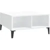 Image de Table Basse Blanc Brillant 60x60x30 Cm Bois D'ingénierie Vidaxl