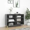 Image de Buffet Gris Brillant 103,5x35x70 Cm Bois D'ingénierie Vidaxl