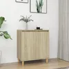 Image de vidaXL Buffet avec pieds en bois Chêne sonoma 60x35x70 cm Aggloméré