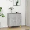 Image de Buffet Avec Pieds En Bois Gris Béton Bois D'ingénierie Vidaxl