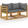 Image de Banc De Jardin À 2 Places Avec Coussins Gris Foncé Vidaxl