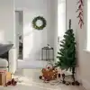 Image de Sapin De Noël Artificiel Moitié Avec Support Vert 120 Cm Pvc Vidaxl