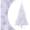 Image de Sapin De Noël Artificiel Moitié Avec Support Blanc 210 Cm Pvc Vidaxl
