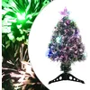 Image de Arbre De Noël Pré-éclairé Vert Et Blanc 64 Cm Fibre Optique Vidaxl