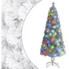 Image de Arbre De Noël Artificiel Pré-éclairé Blanc 210 Cm Fibre Optique Vidaxl