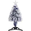 Image de Arbre De Noël Artificiel Pré-éclairé Blanc/bleu Fibre Optique Vidaxl
