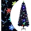 Image de Sapin De Noël Et Flocons De Neige Led Noir 240 Cm Fibre Optique Vidaxl