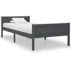 Image de Cadre De Lit Sans Matelas Bois Massif De Pin Gris 100x200 Cm Vidaxl