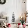Image de Sapin De Noël Artificiel Mince Flocon De Neige Vert 120 Cm Pvc Vidaxl