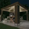 Image de Tonnelle Avec Double Toit Et Lumières Led 3x3x2,7 M Taupe Vidaxl