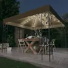 Image de Tonnelle Avec Guirlande Lumineuse À Led 3x3 M Taupe Vidaxl