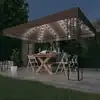 Image de Tonnelle Avec Guirlande Lumineuse À Led 4x3 M Taupe Vidaxl
