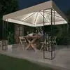 Image de Tonnelle Avec Guirlande Lumineuse À Led 3x3 M Crème Tissu Vidaxl