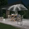 Image de Tonnelle Avec Guirlande Lumineuse À Led 3x3 M Anthracite Tissu Vidaxl