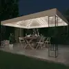 Image de Tonnelle Avec Guirlande Lumineuse À Led 3x4 M Crème Tissu Vidaxl