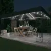Image de Tonnelle Avec Guirlande Lumineuse À Led 3x4 M Anthracite Tissu Vidaxl