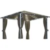 Image de Tonnelle Avec Rideau Et Lumières Led 3x3 M Taupe Aluminium Vidaxl