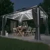 Image de Tonnelle Avec Rideau Et Lumières Led 4x3 M Anthracite Aluminium Vidaxl