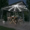 Image de Tonnelle - vidaXL - 3070339 - 300x300 cm - Anthracite - Guirlande lumineuse LED