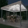 Image de Tonnelle Avec Guirlande Lumineuse Led 300x300cm Crème Aluminium Vidaxl